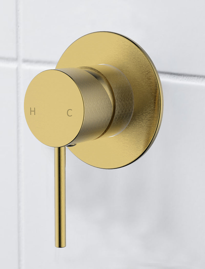 Hali Wall Mixer Brushed Gold HYB88-301BG - Bathroom Hub