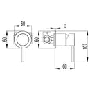 Hali Wall Mixer Gunmetal HYB88-301GM-60mm - Bathroom Hub