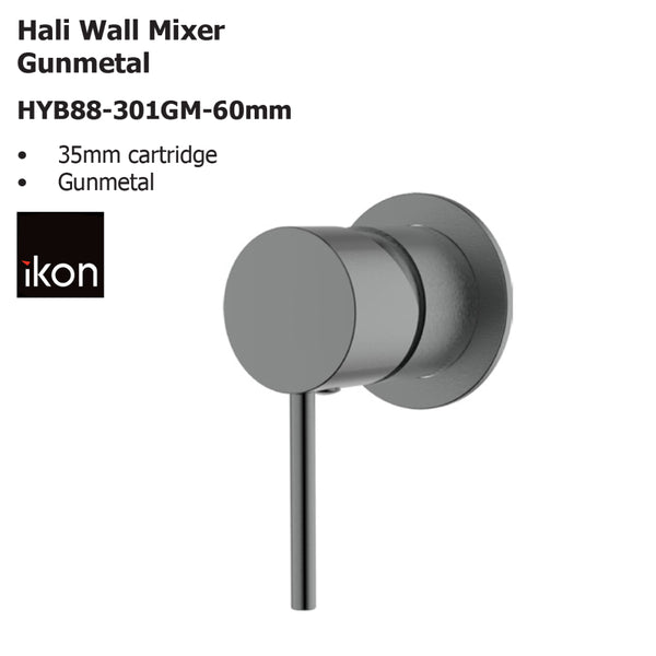 Hali Wall Mixer Gunmetal HYB88-301GM-60mm - Bathroom Hub
