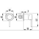 Hali Wall Mixer Matt Black HYB88-301MB-60mm - Bathroom Hub