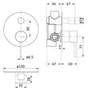 Hali Wall Mixer with Diverter Brushed Gold HYB88-501BG - Bathroom Hub