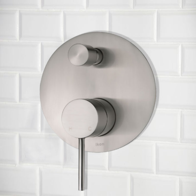 Hali Wall Mixer with Diverter Brushed Nickel HYB88-501BN - Bathroom Hub