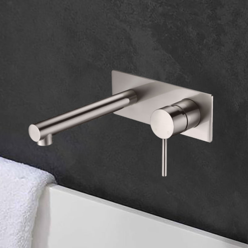 Hali Wall Basin Mixer Brushed Nickel HYB88-601BN - Bathroom Hub