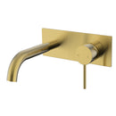 Hali Wall Basin Mixer Curved Spout Brushed Gold HYB88-602BG - Bathroom Hub