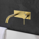Hali Wall Basin Mixer Curved Spout Brushed Gold HYB88-602BG - Bathroom Hub