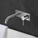 Hali Wall Basin Mixer Curved Spout Brushed Nickel HYB88-602BN - Bathroom Hub