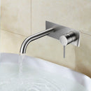Hali Wall Basin Mixer Curved Spout Brushed Nickel HYB88-602BN - Bathroom Hub