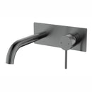 Hali Wall Basin Mixer Curved Spout Gunmetal HYB88-602GM - Bathroom Hub