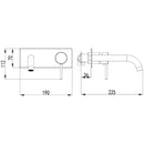 Hali Wall Basin Mixer Curved Spout Gunmetal HYB88-602GM - Bathroom Hub