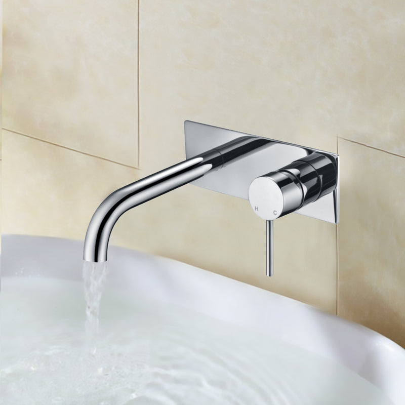 Hali Wall Basin Mixer Curved Spout HYB88-602 - Bathroom Hub