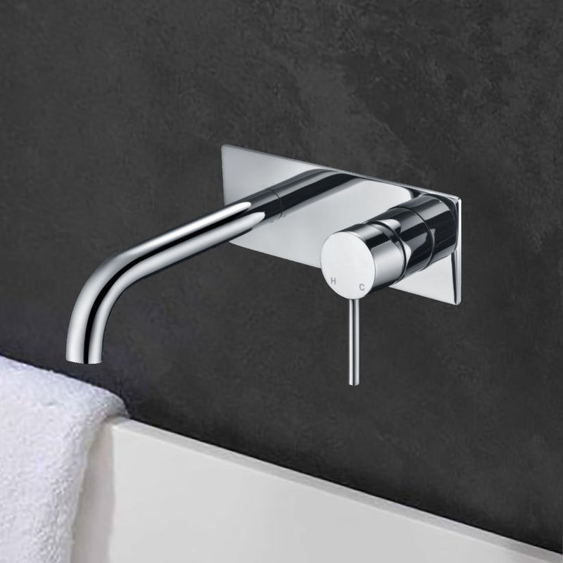 Hali Wall Basin Mixer Curved Spout HYB88-602 - Bathroom Hub