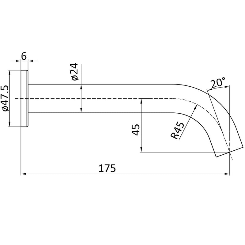 Hali Bath Spout Curve Brushed Nickel HYB88-802BN - Bathroom Hub