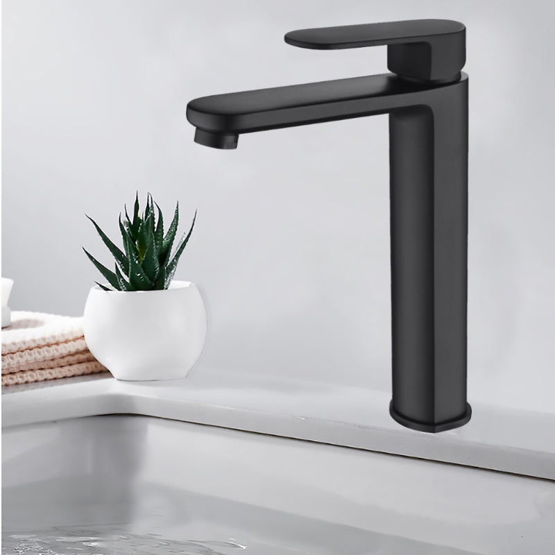 Cora High Rise Basin Mixer Matt Black PBR2002-B - Bathroom Hub