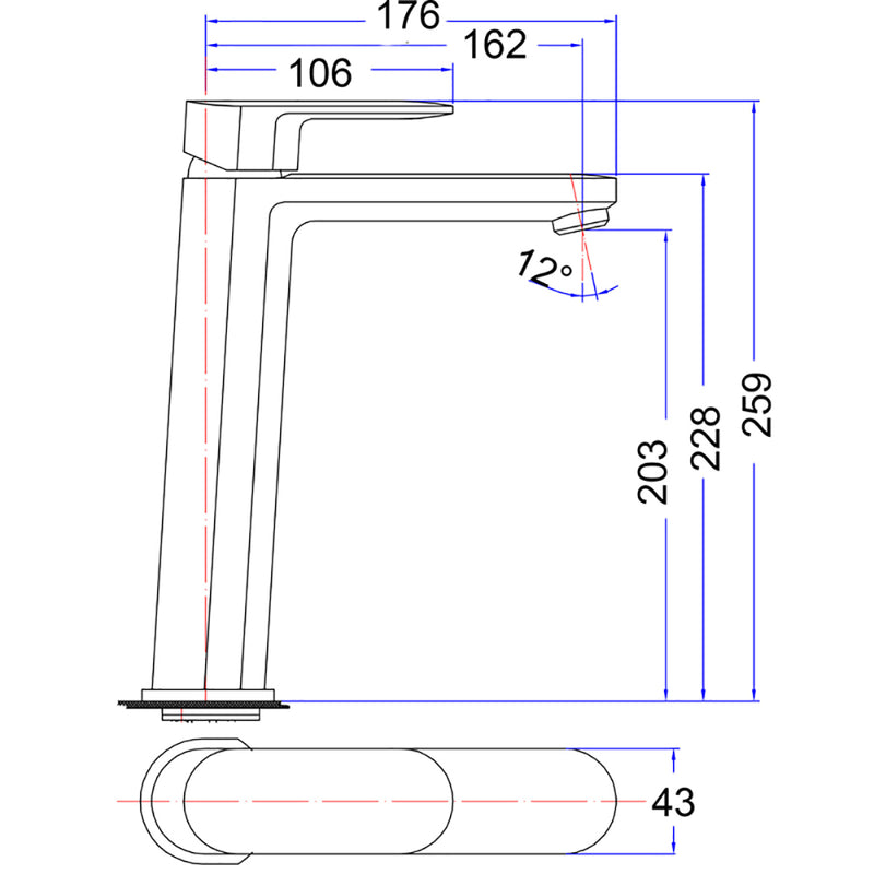 Cora High Rise Basin Mixer PBR2002 - Bathroom Hub