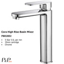 Cora High Rise Basin Mixer PBR2002 - Bathroom Hub