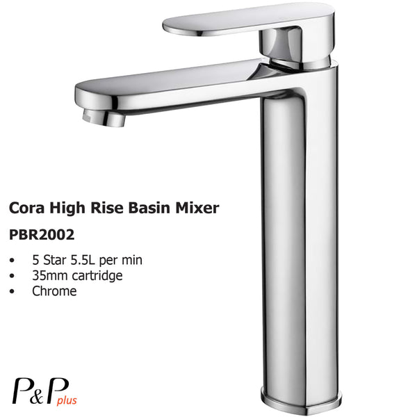 Cora High Rise Basin Mixer PBR2002 - Bathroom Hub