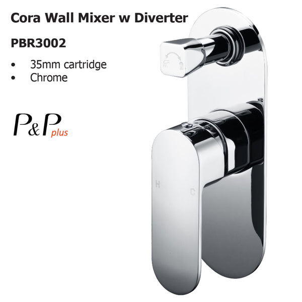 Cora Wall Mixer with Diverter PBR3002 - Bathroom Hub