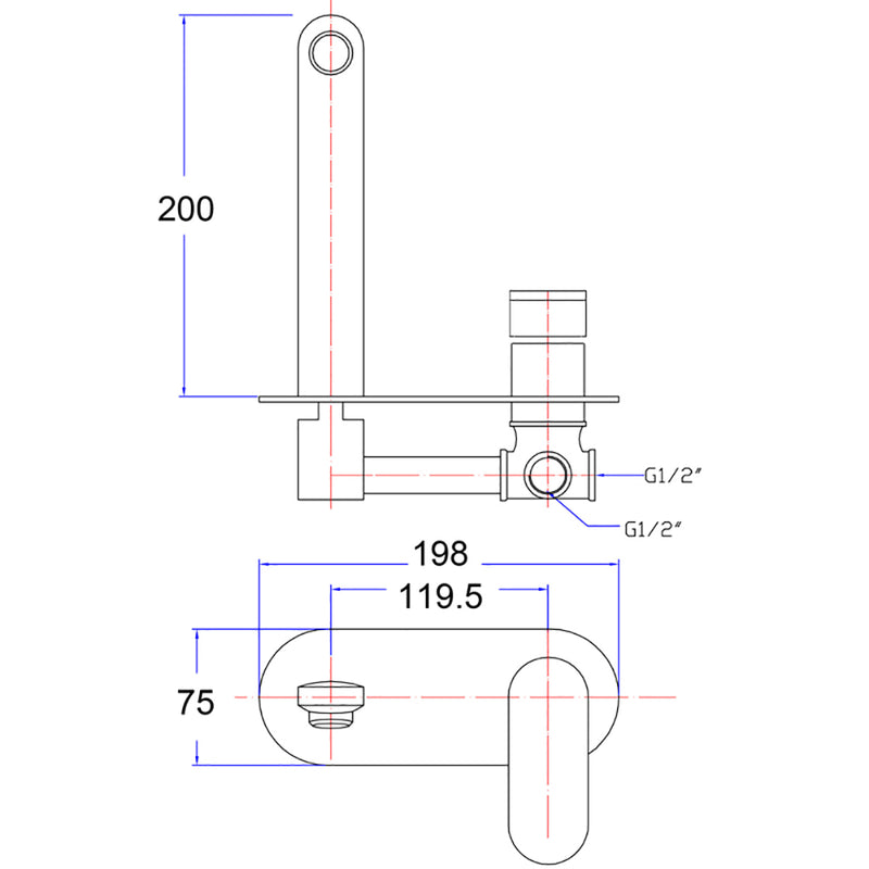 Cora Wall Basin Mixer Matt Black PBR3003LF-B - Bathroom Hub