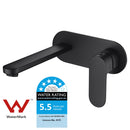 Cora Wall Basin Mixer Matt Black PBR3003LF-B - Bathroom Hub