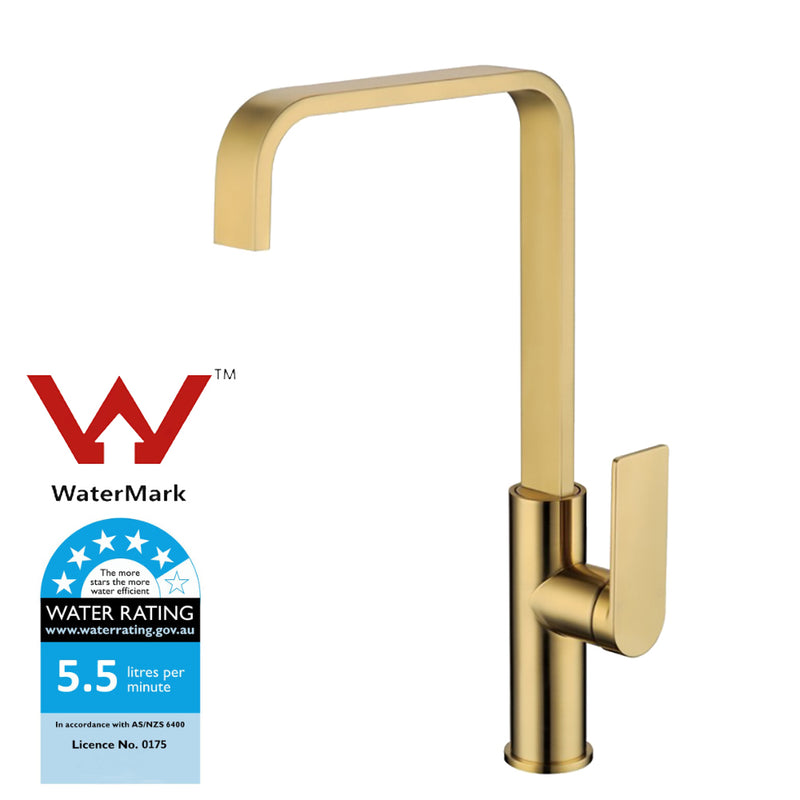 Ruki Sink Mixer Brushed Gold PBS1001BG - Bathroom Hub