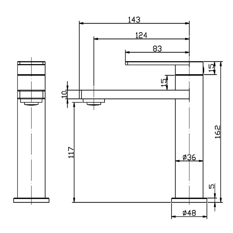 Ruki Basin Mixer Brushed Nickel PBS2001BN - Bathroom Hub