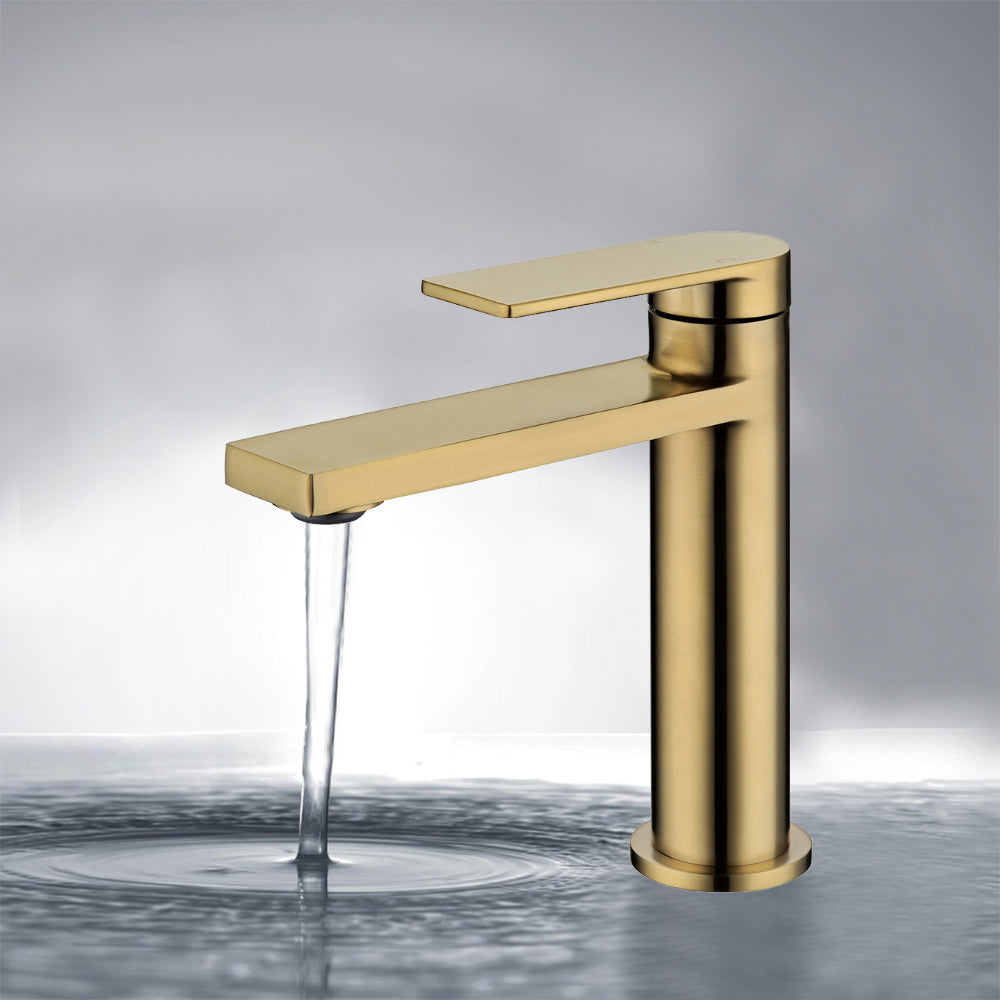 Ruki Basin Mixer Brushed Gold PBS2001LF-BG - Bathroom Hub