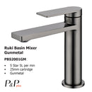 Ruki Basin Mixer Gunmetal PBS2001LF-GM - Bathroom Hub