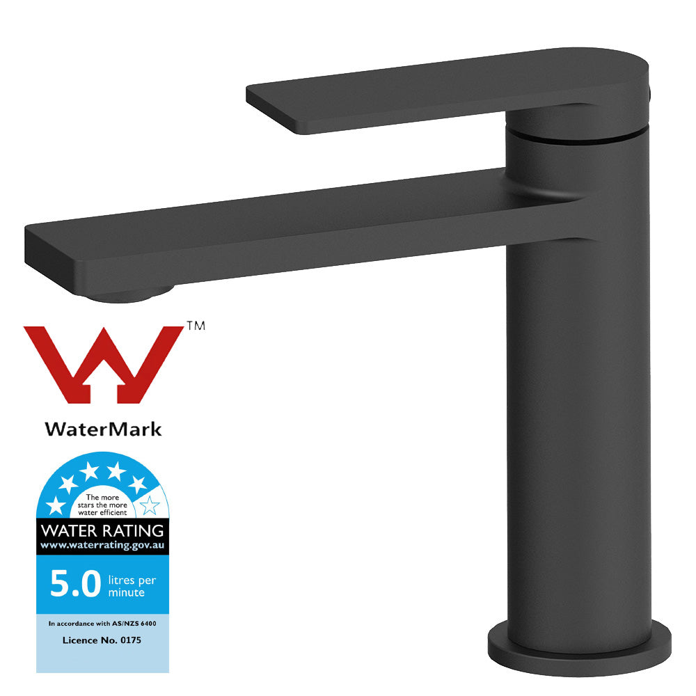 Ruki Basin Mixer Matt Black PBS2001LF-MB - Bathroom Hub