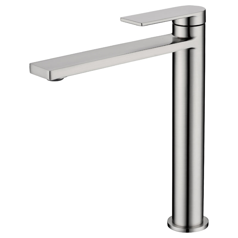 Ruki High Rise Basin Mixer Brushed Nickel PBS2002BN - Bathroom Hub