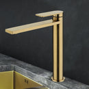 Ruki High Rise Basin Mixer Brushed Gold PBS2002LF-BG - Bathroom Hub