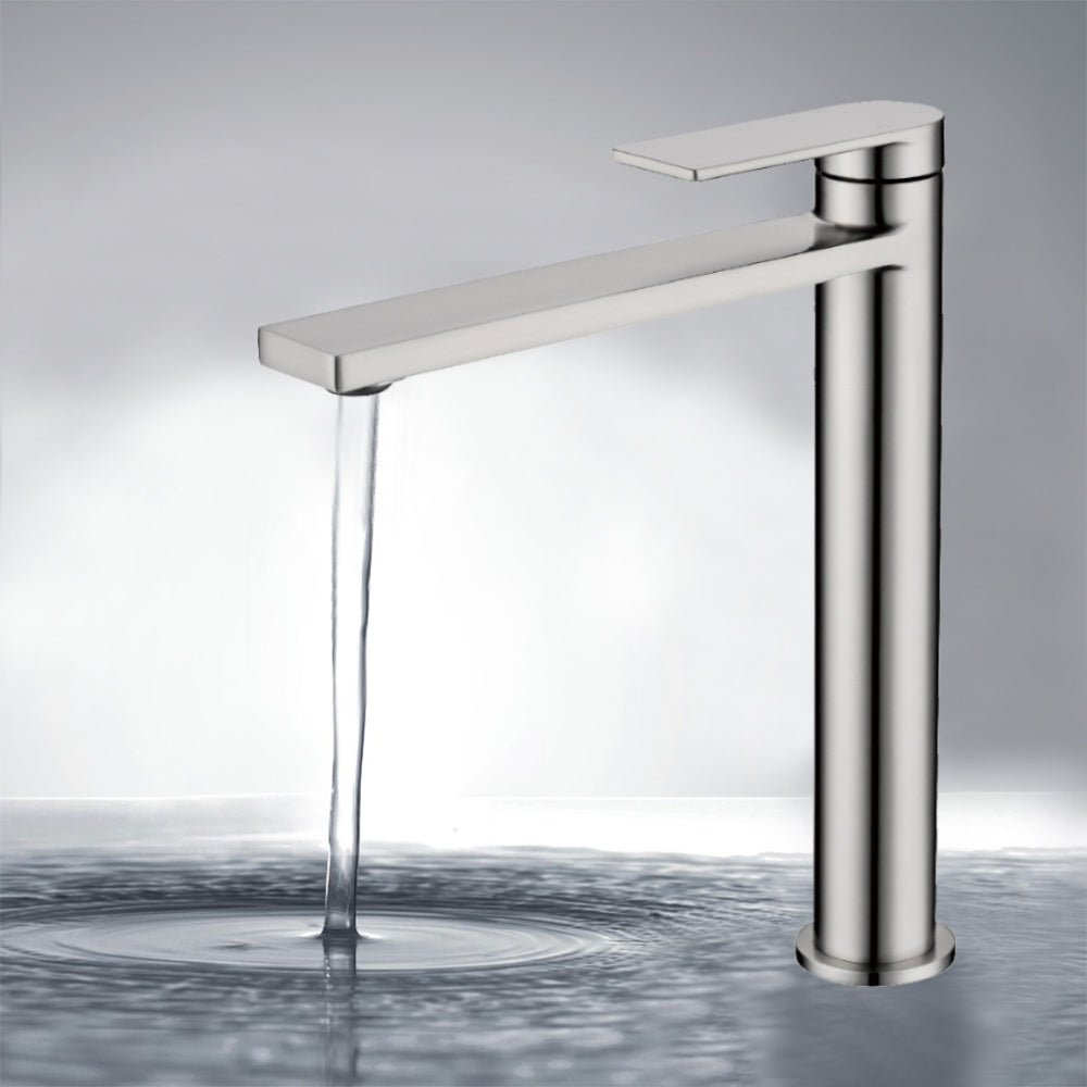 Ruki High Rise Basin Mixer Brushed Nickel PBS2002LF-BN - Bathroom Hub