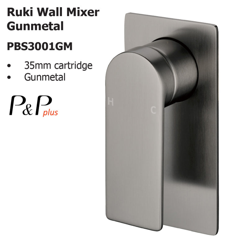 Ruki Wall Mixer Gunmetal PBS3001GM - Bathroom Hub