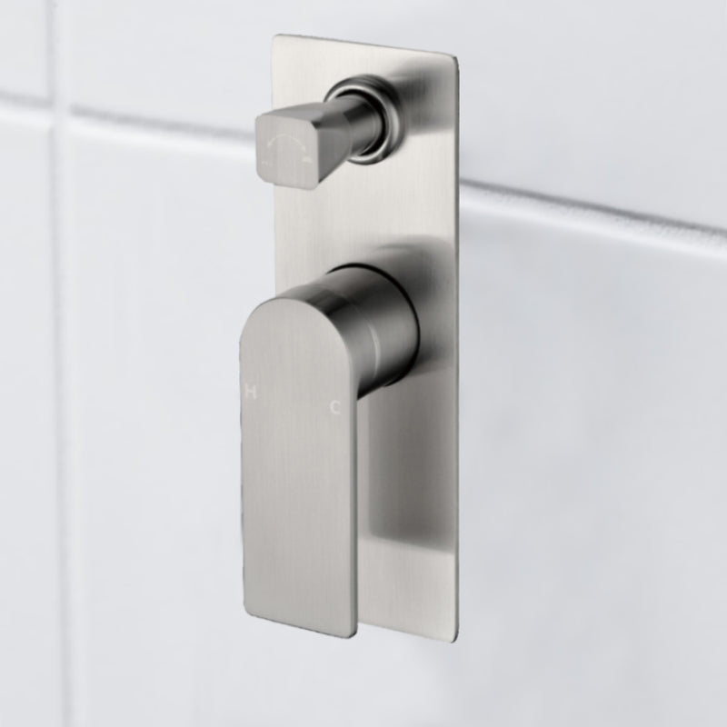 Ruki Wall Mixer with Diverter Brushed Nickel PBS3002BN - Bathroom Hub