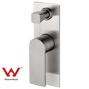 Ruki Wall Mixer with Diverter Brushed Nickel PBS3002BN - Bathroom Hub