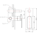 Ruki Wall Mixer with Diverter Gunmetal PBS3002GM - Bathroom Hub