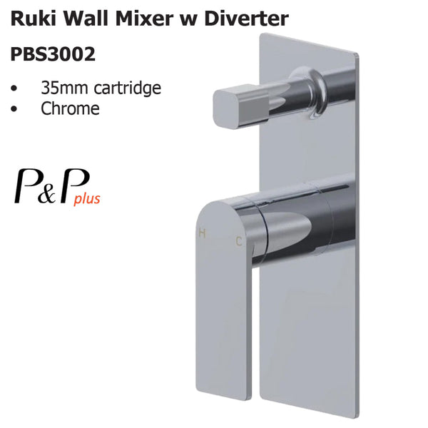 Ruki Wall Mixer with Diverter PBS3002 - Bathroom Hub