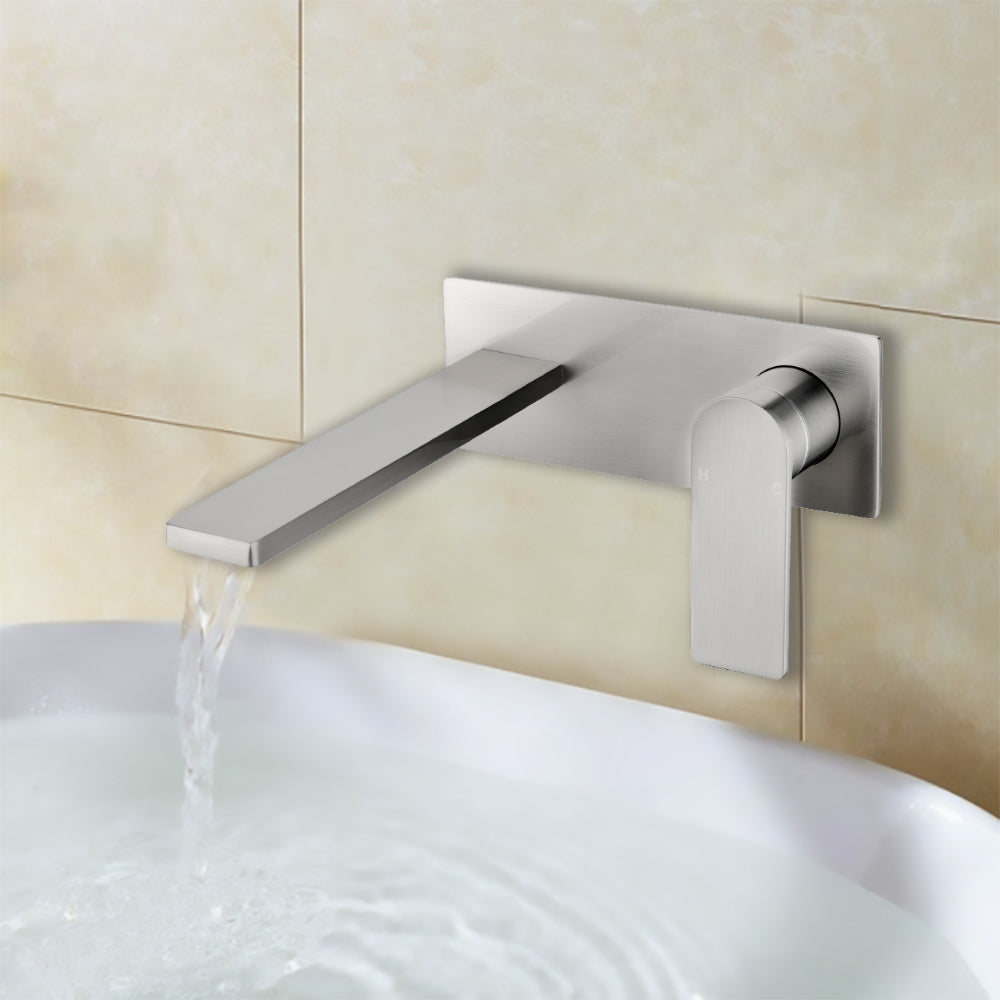 Ruki Wall Basin Mixer Brushed Nickel PBS3003-BN - Bathroom Hub
