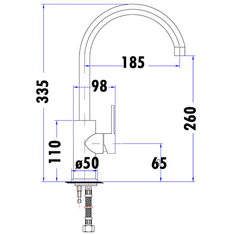 Otus Gooseneck Sink Mixer PC1001SB