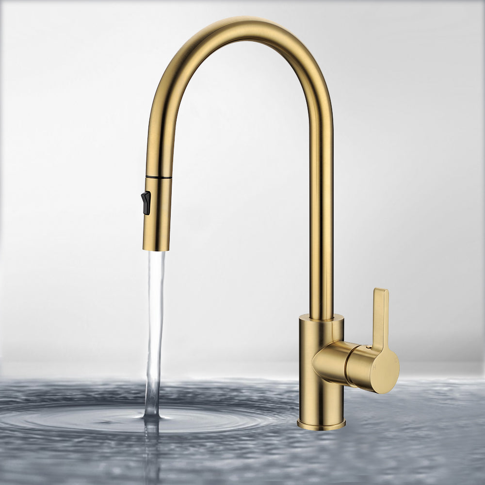 Otus New Pull out Sink Mixer Brushed Gold PC1016LF-BG - Bathroom Hub
