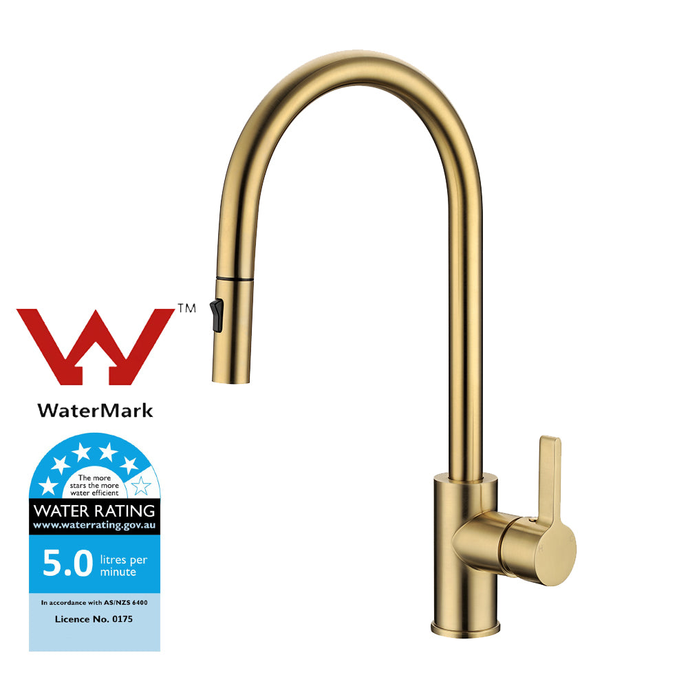 Otus New Pull out Sink Mixer Brushed Gold PC1016LF-BG - Bathroom Hub