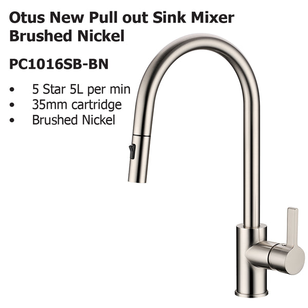 Otus New Pull out Sink Mixer Brushed Nickel PC1016SB-BN