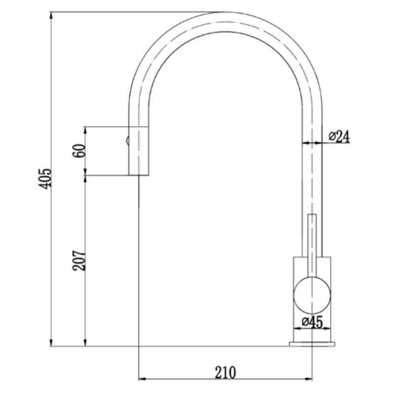 Otus New Pull out Sink Mixer Matt Black PC1016SB-B