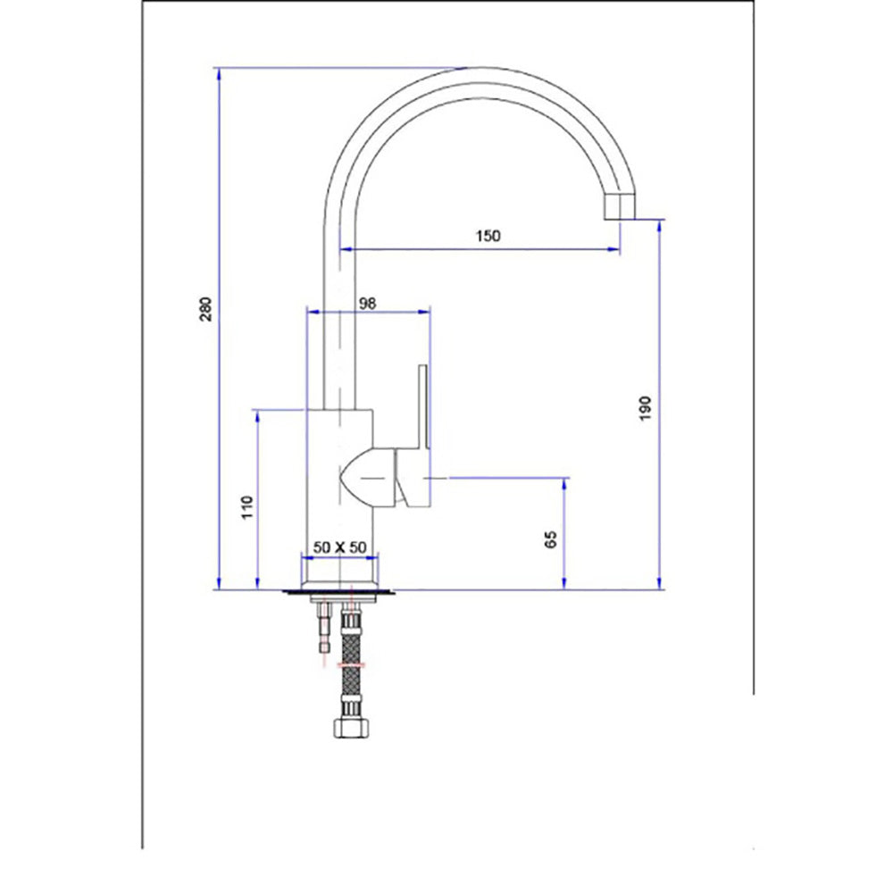 Otus Gooseneck Basin Mixer PC2002LF - Bathroom Hub