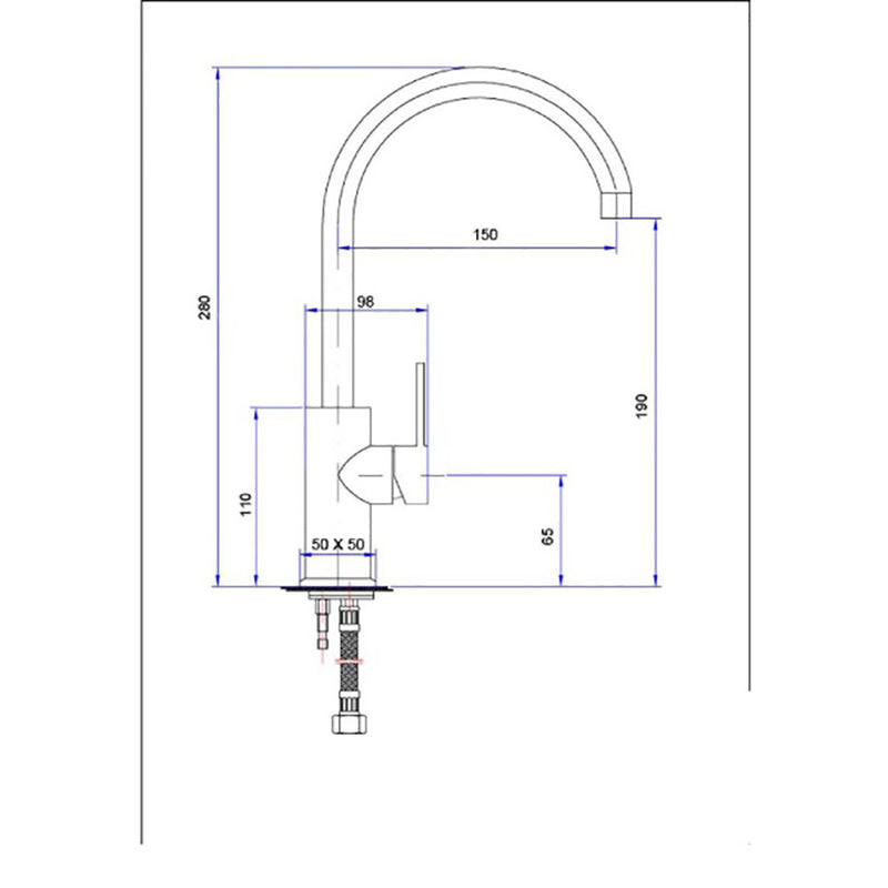 Otus Gooseneck Basin Mixer PC2002SB