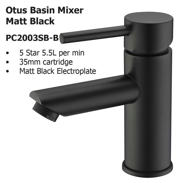 Otus Basin Mixer Matt Black PC2003SB-B