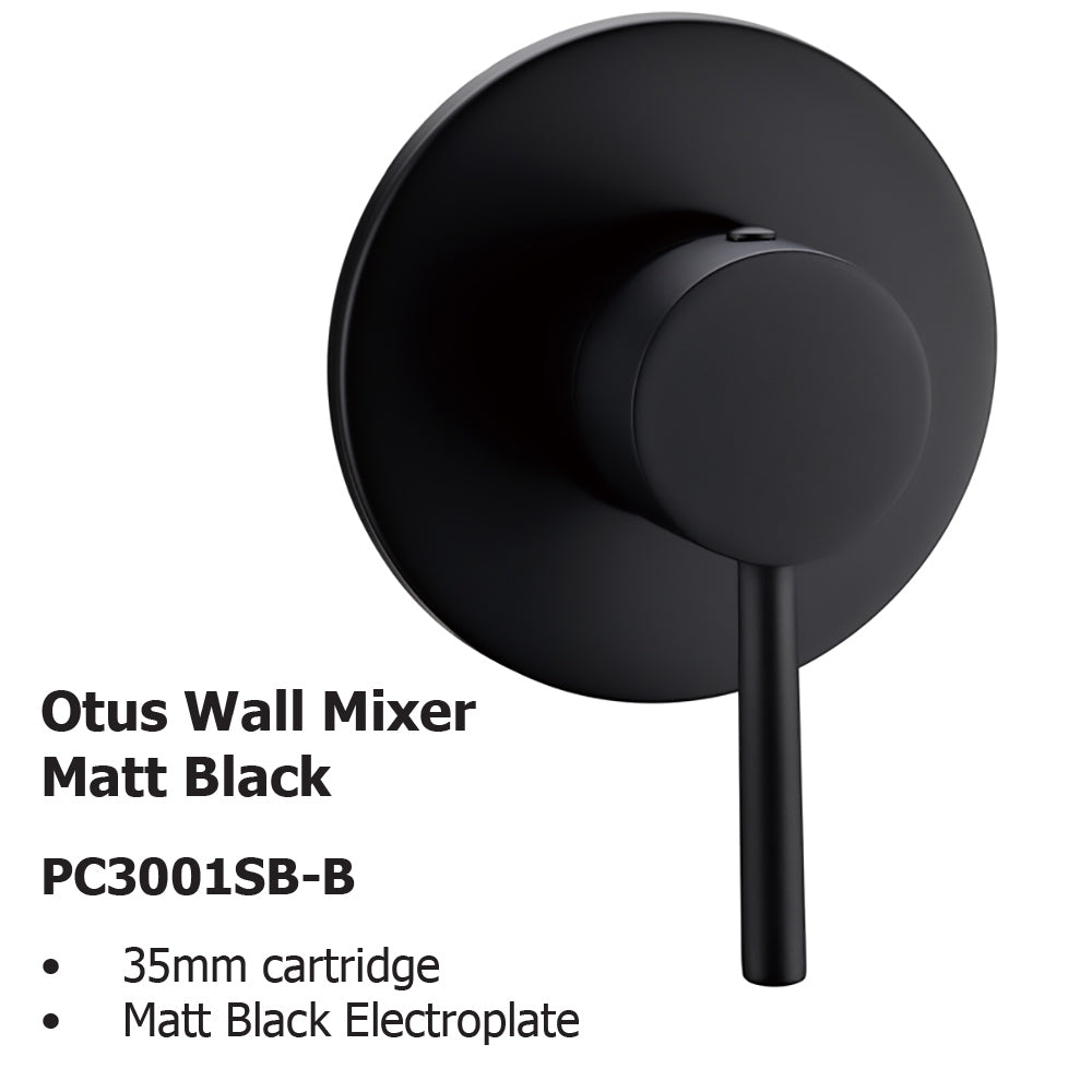 Otus Wall Mixer Matt Black PC3001SB-B - Bathroom Hub
