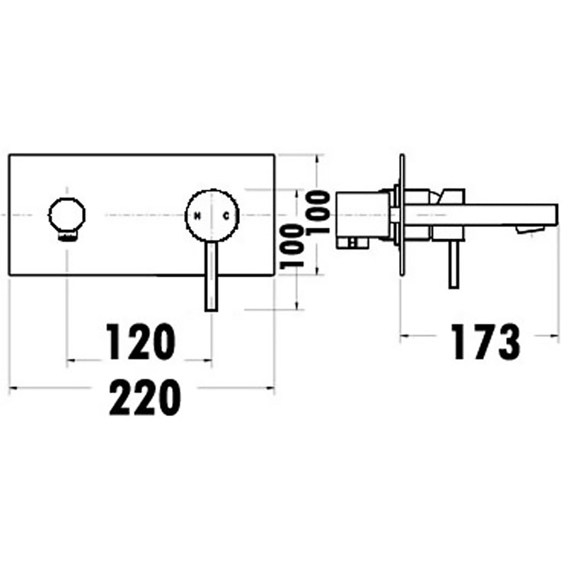 Otus Wall Basin Mixer PC3004SB