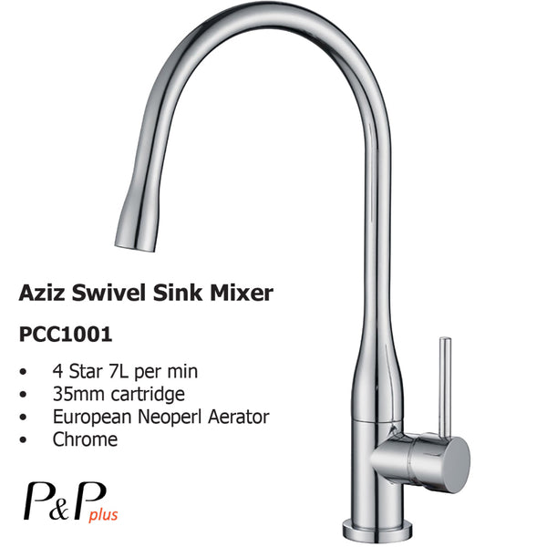 Aziz Swivel Sink Mixer PCC1001
