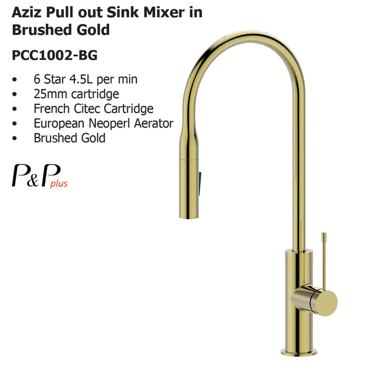 sink mixer-brushed gold