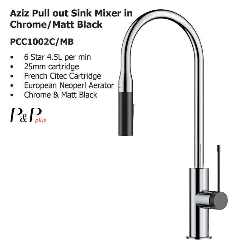 Pull out Sink Mixer in PCC1002C/MB In Sydney 